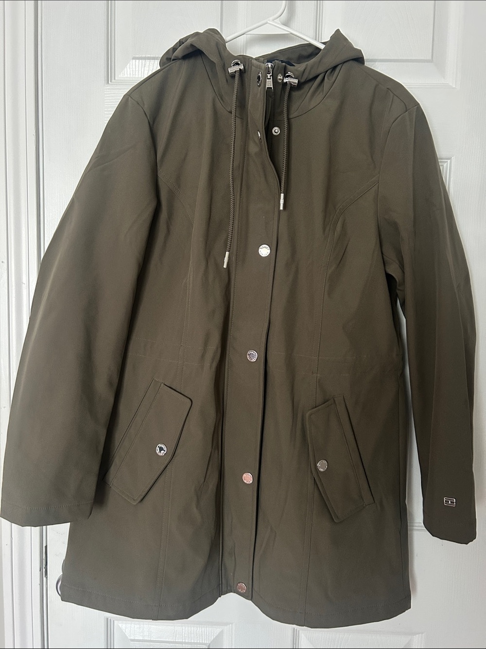 Tommy Hilfiger Olive Green Hooded Utility Jacket